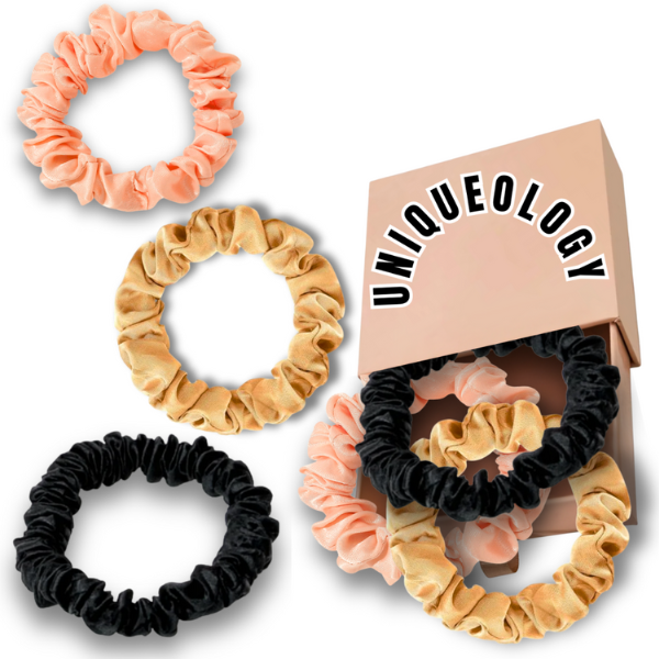 Black Satin Scrunchies