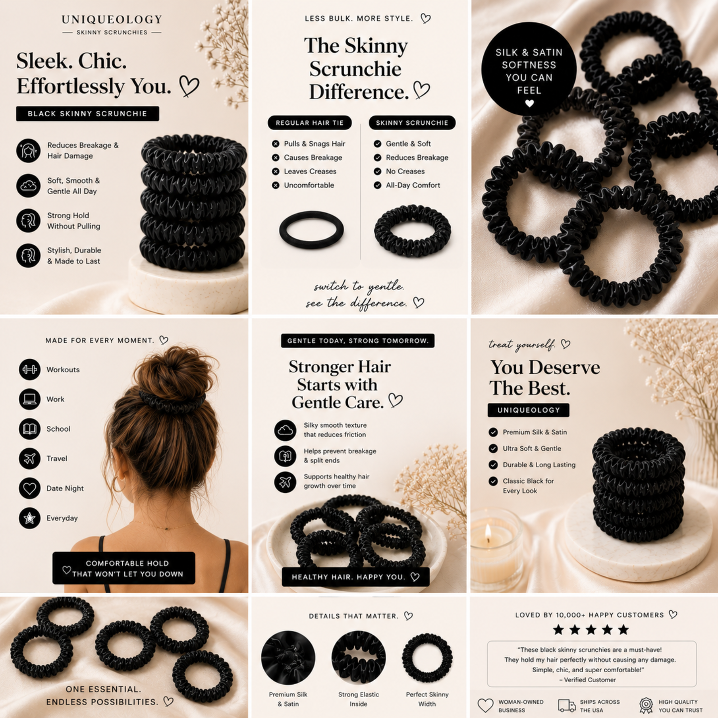 Satin Skinny Scrunchies