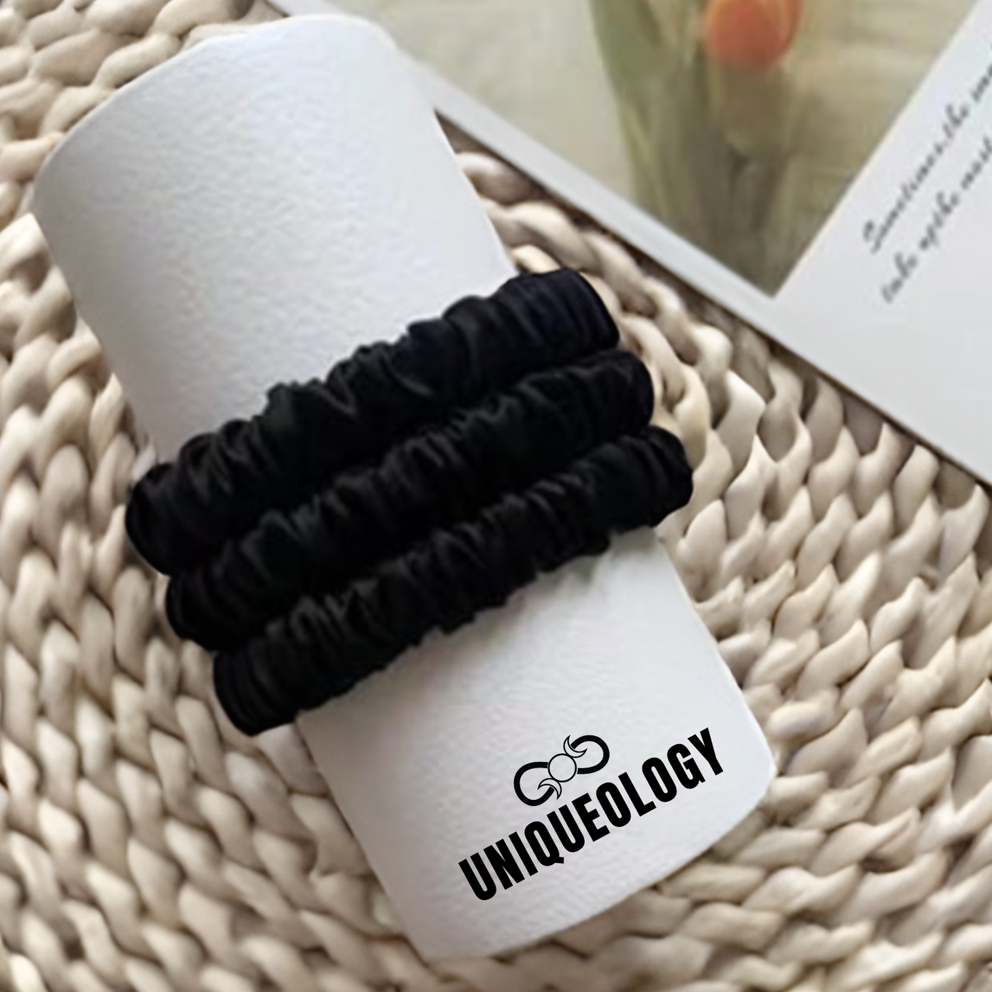 Black Satin Scrunchies